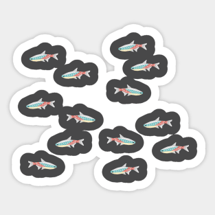 Geometric neon tetra Sticker